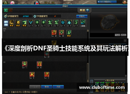 《深度剖析DNF圣骑士技能系统及其玩法解析》